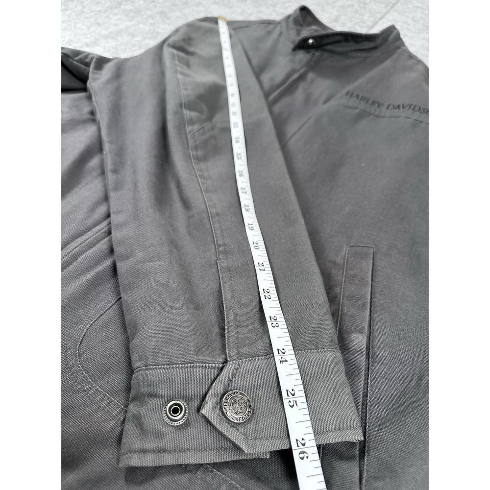 Vintage Harley Davidson Detroit Jacket Embroidered Mechanic Canvas Bomber - Picture 9 of 16